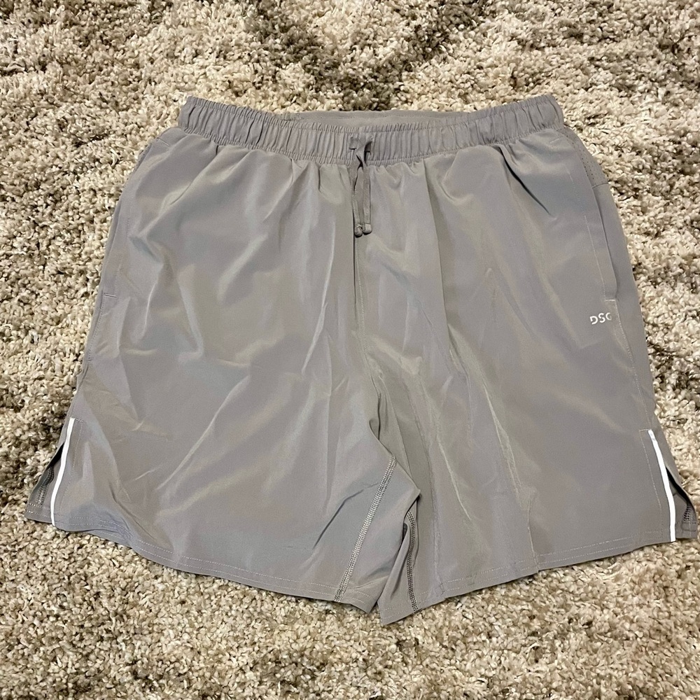 Dicks Sporting Goods DSG Men's Athletic 2 in‎ 1 Shorts with Liner Gray - Medium